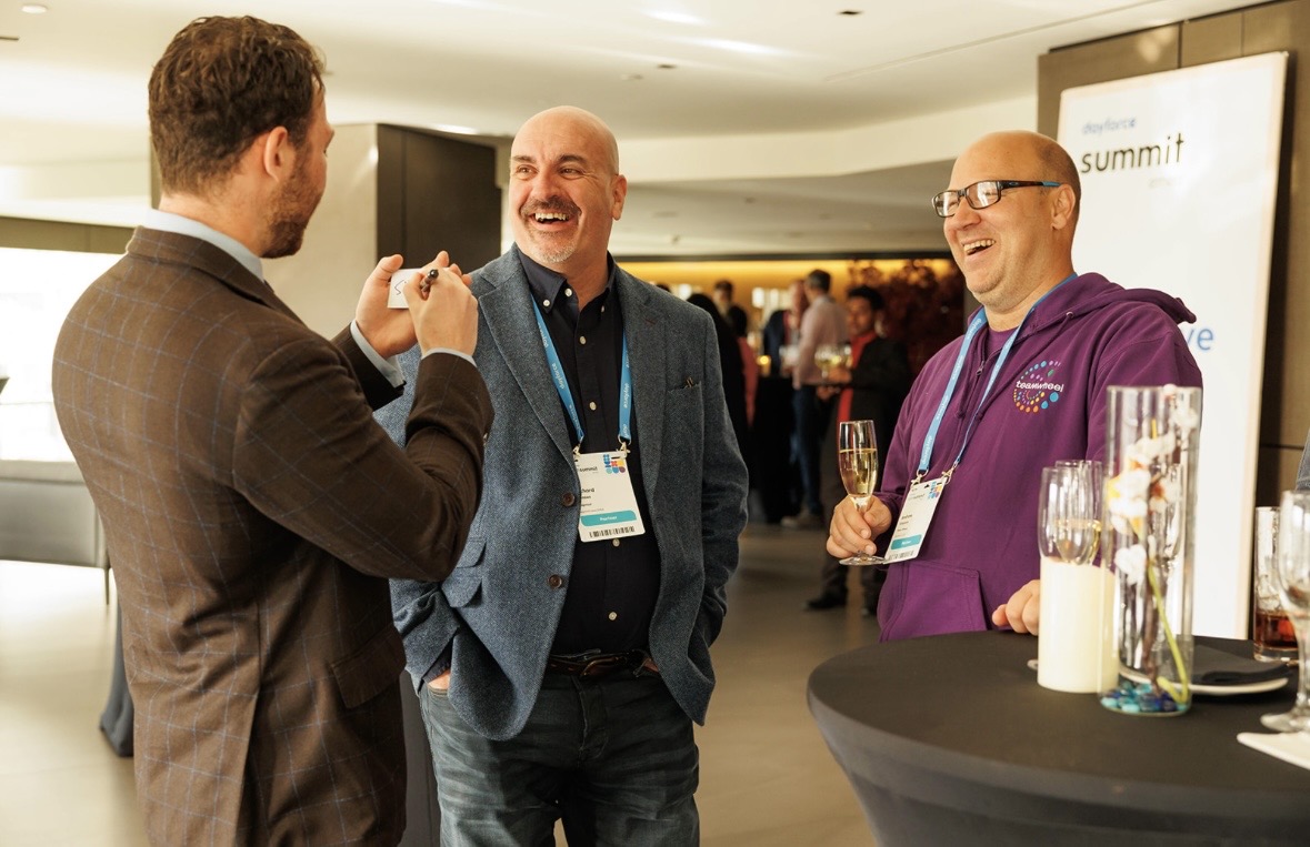 Guests reacting during a corporate event performance